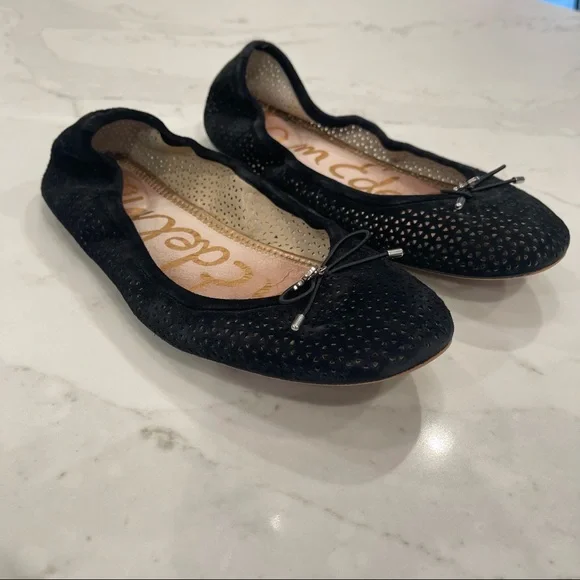 🎉HOST PICK🎉 Sam Edelman black suede Felicia ballet flats - Picture 2 of 14